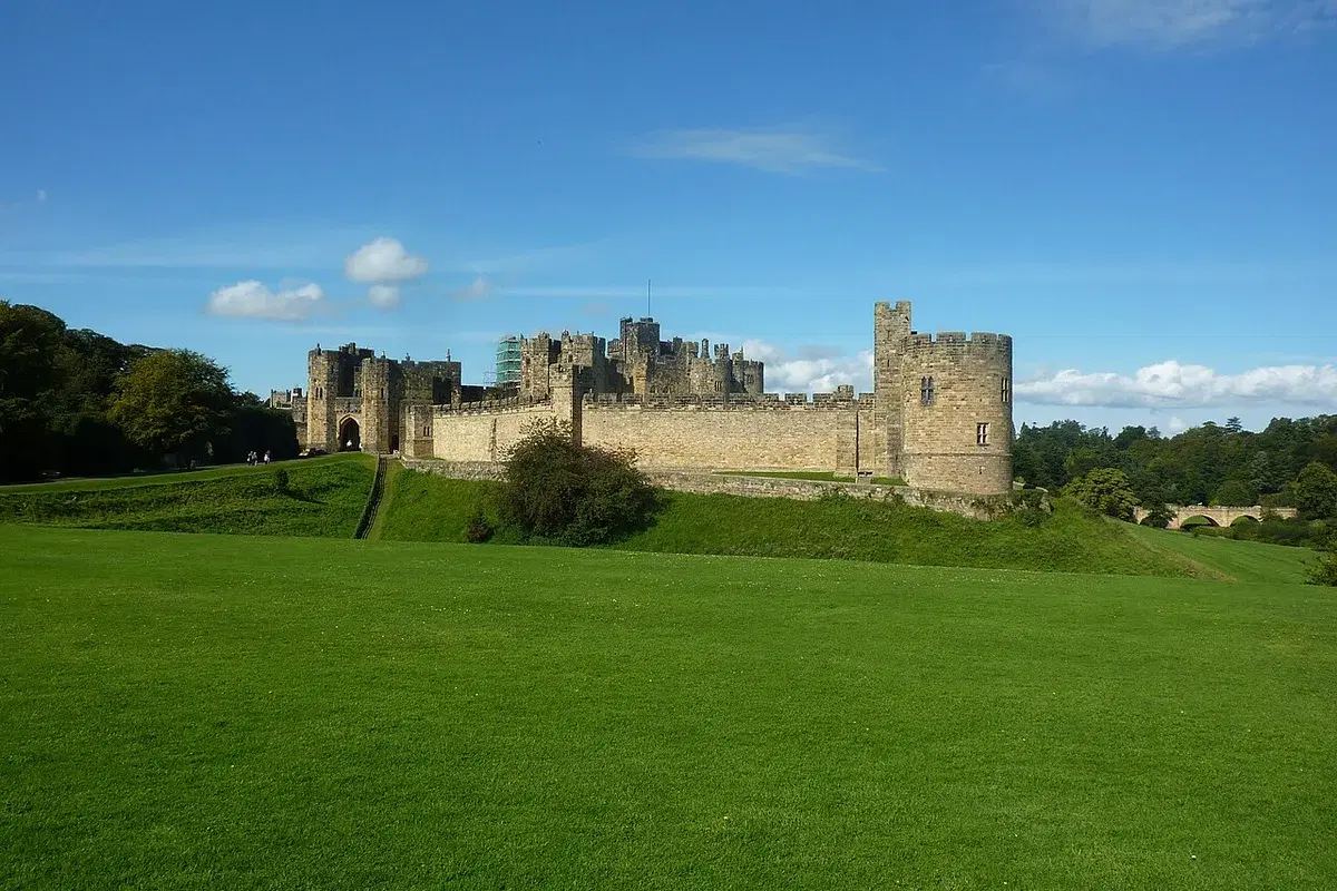 Alnwick — coastal village with the Priory ruins on the headland